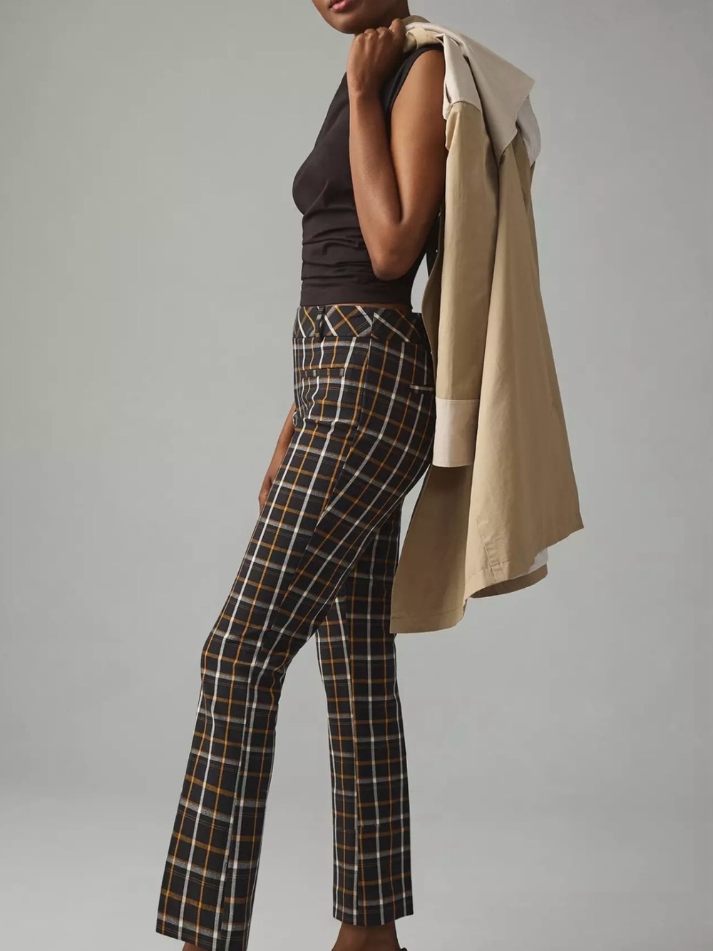 Anthropologie Essential Collection Plaid Pants Sz 8